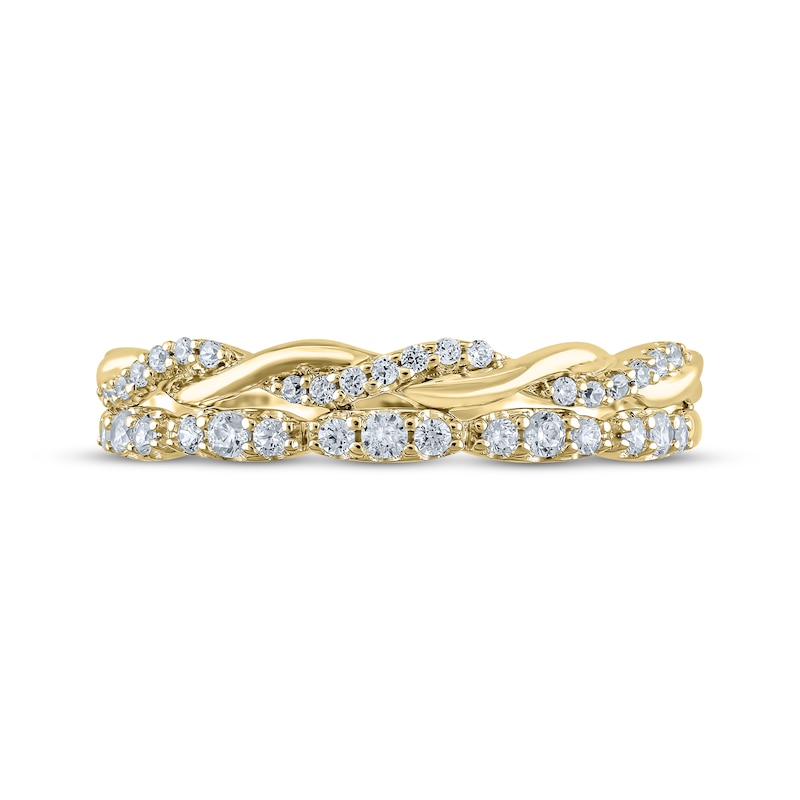 Main Image 5 of Now + Forever Diamond Two-Row Twist Anniversary Ring 1/4 ct tw 10K Yellow Gold