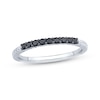 Thumbnail Image 1 of Now + Forever Black Diamond Grooved Anniversary Ring 1/5 ct tw 10K White Gold