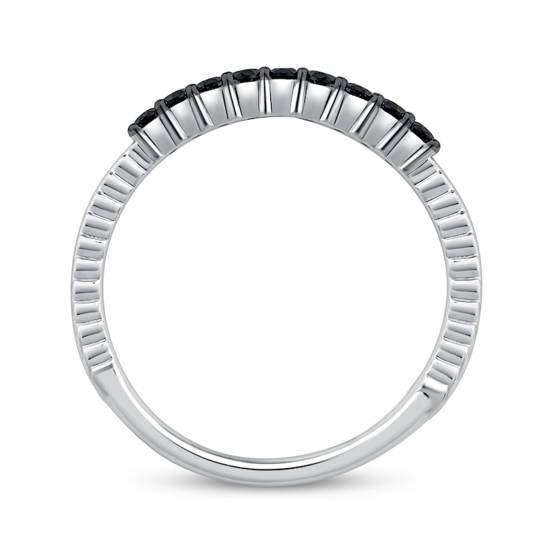 Main Image 2 of Now + Forever Black Diamond Grooved Anniversary Ring 1/5 ct tw 10K White Gold
