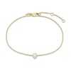 Thumbnail Image 1 of KAY Lab-Grown Diamonds Pear-Shaped Bezel-Set Solitaire Bracelet 1/8 ct tw 10K Yellow Gold 7.25" (F/SI2)