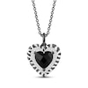 Thumbnail Image 1 of Disney Treasures The Lion King Heart-Shaped Black Onyx & Diamond Necklace 1/15 ct tw Black Rhodium-Plated Sterling Silver 19"