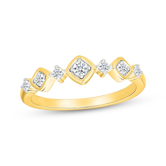 KAY Lab-Grown Diamonds Geometric Frame Ring 1/5 ct tw 10K Yellow Gold