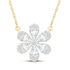 Thumbnail Image 1 of KAY Lab-Grown Diamonds Pear-Shaped & Round-Cut Flower Necklace 1-1/2 ct tw 10K Yellow Gold 18"