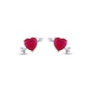 Thumbnail Image 2 of Heart-Shaped Lab-Created Ruby & Arrow Stud Earrings Sterling Silver