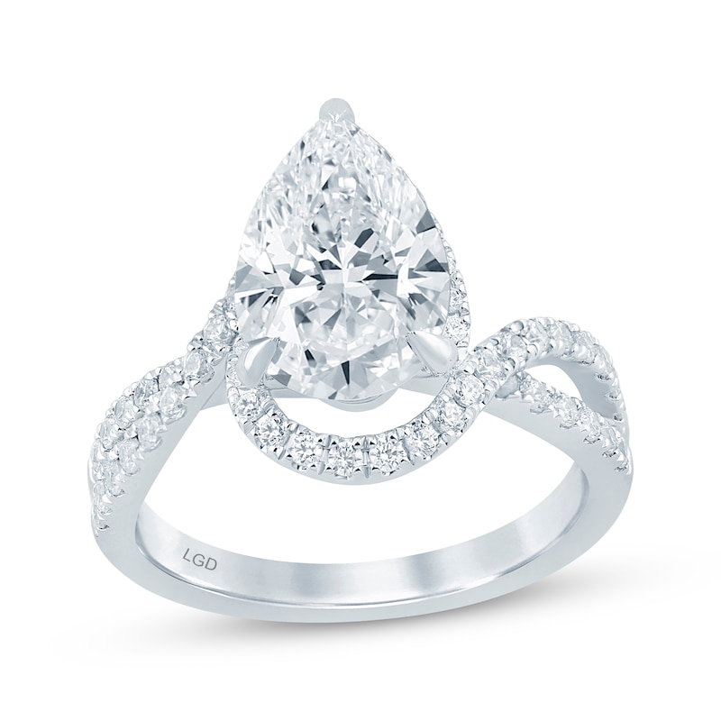 Main Image 1 of Now + Forever Lab-Grown Diamonds Pear-Shaped Engagement Ring 3-1/2 ct tw 14K White Gold