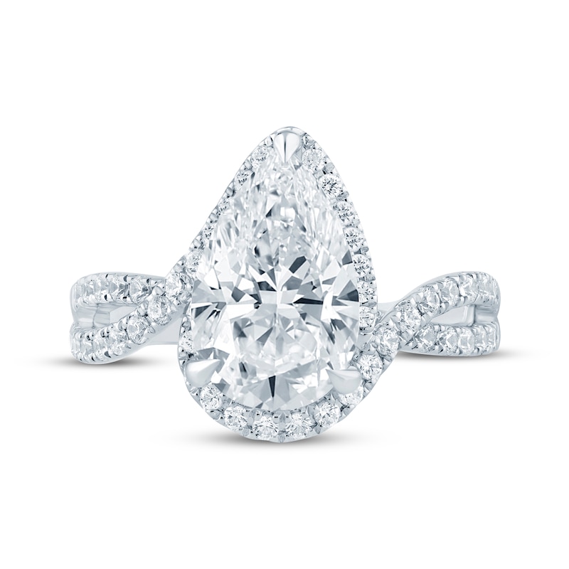 Main Image 3 of Now + Forever Lab-Grown Diamonds Pear-Shaped Engagement Ring 3-1/2 ct tw 14K White Gold