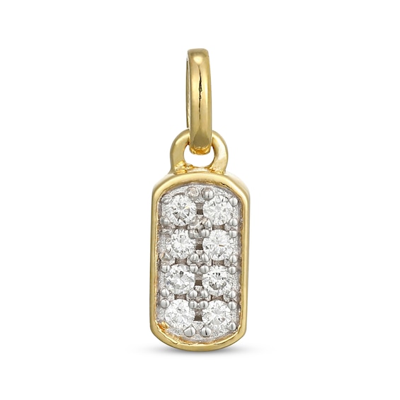 STUDIO BY KAY Lab-Grown Diamond Capsule-Shaped Charm 1/10 ct tw 24K Yellow Gold Vermeil Sterling Silver