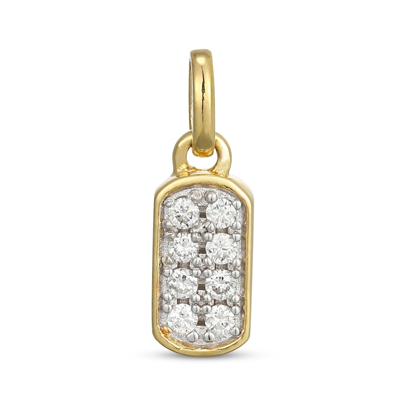 Main Image 1 of STUDIO BY KAY Lab-Grown Diamond Capsule-Shaped Charm 1/10 ct tw 24K Yellow Gold Vermeil Sterling Silver