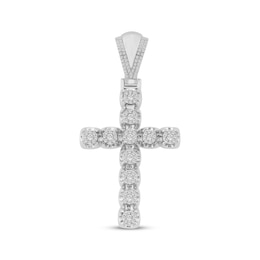 KAY Lab-Grown Diamonds Men's Framed Cross Necklace Charm 3/4 ct tw Sterling Silver