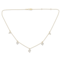Monique Lhuillier Marquise-Cut Lab-Grown Diamond Station Necklace 1 ct tw 24K Yellow Gold Vermeil Sterling Silver 18"