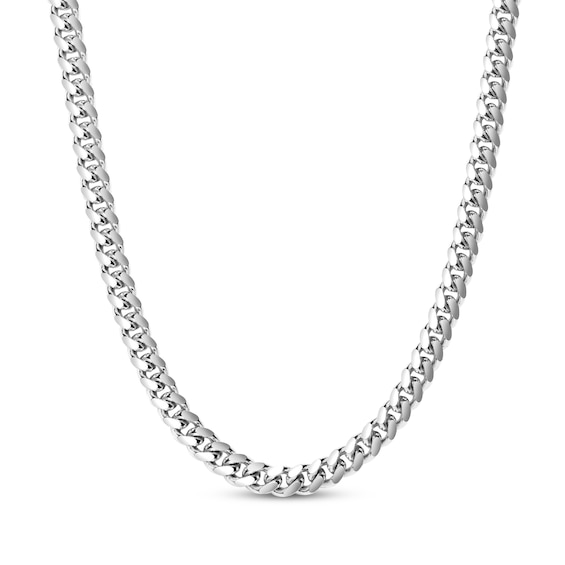 JAXXON Men's Collection 4mm Cuban Curb Chain Necklace Solid Stainless Steel 22"