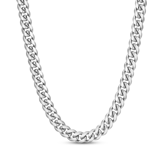 JAXXON Men's Collection 7mm Cuban Curb Chain Necklace Solid Stainless Steel 22"