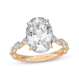 Neil Lane Artistry Oval-Cut Lab-Grown Diamond Engagement Ring 6 ct tw 14K Yellow Gold