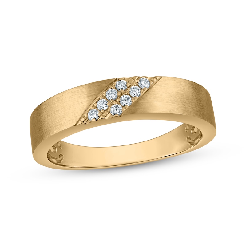 Main Image 1 of Now + Forever Lab-Grown Diamonds Men's Wedding Band 1/10 ct tw 14K Yellow Gold
