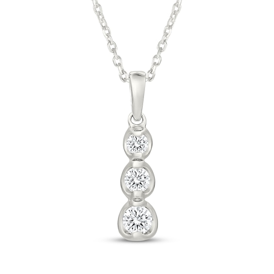 KAY Lab-Grown Diamonds Three-Stone Necklace 1/3 ct tw Sterling Silver 18"