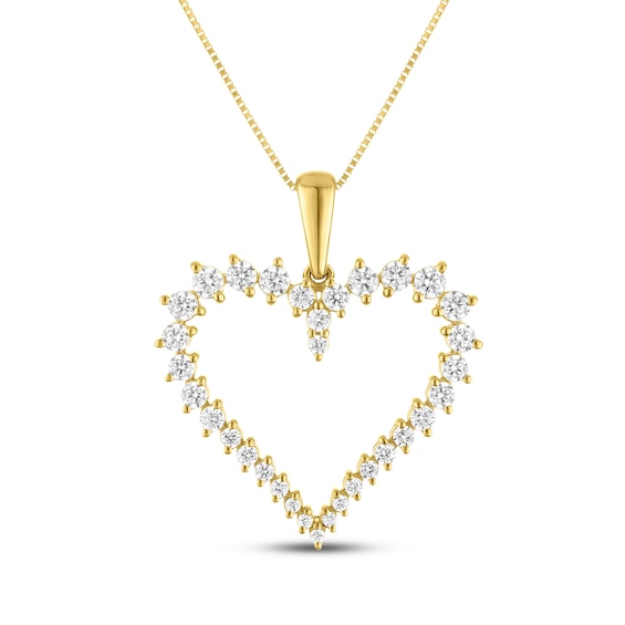 KAY Lab-Grown Diamonds Starburst Heart Necklace 1/2 ct tw 10K Yellow Gold 18"