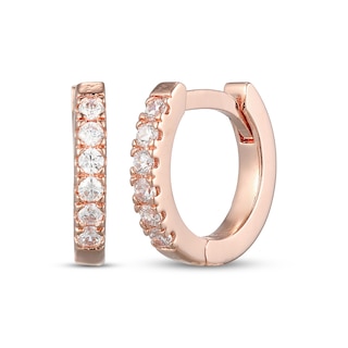 Rocksbox The Everyday Lab-Grown Diamond Huggie Hoop Earrings 1/8 ct tw 24K Rose Gold Vermeil Sterling Silver