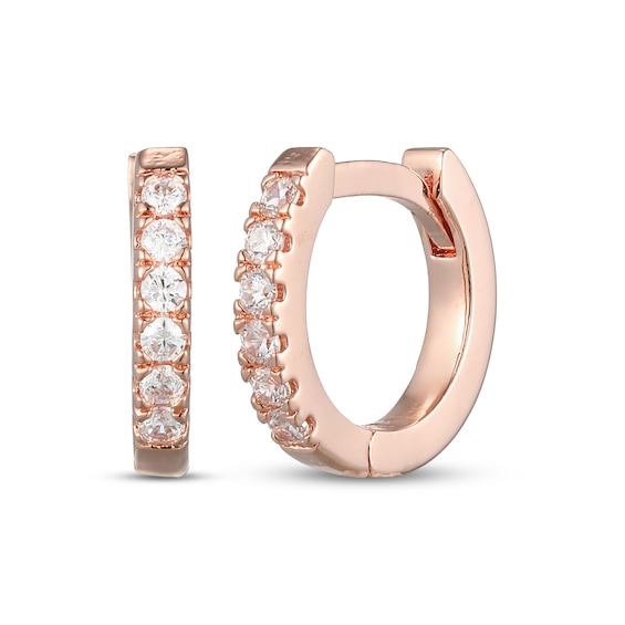 Rocksbox The Everyday Lab-Grown Diamond Huggie Hoop Earrings 1/8 ct tw 24K Rose Gold Vermeil Sterling Silver