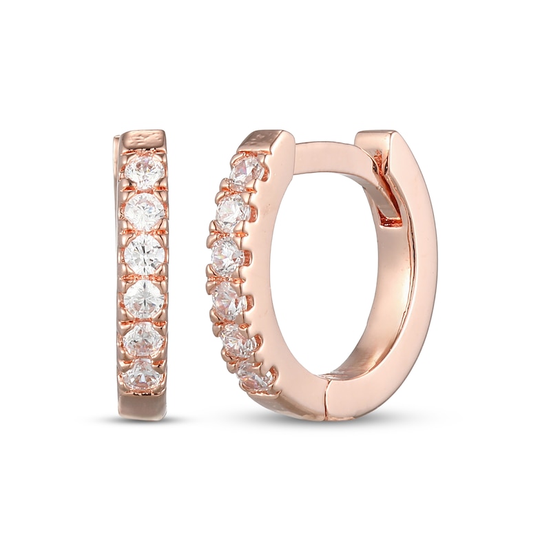 Main Image 1 of Rocksbox The Everyday Lab-Grown Diamond Huggie Hoop Earrings 1/8 ct tw 24K Rose Gold Vermeil Sterling Silver