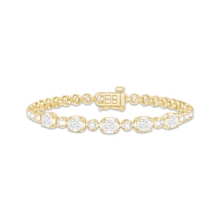 KAY Lab-Grown Diamonds Cushion & Round-Cut Link Bracelet 5 ct tw 10K Yellow Gold 7"