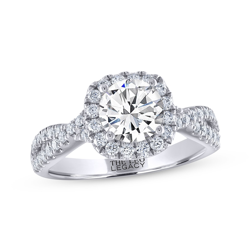 THE LEO Legacy Lab-Created Diamond Round-Cut Halo Engagement Ring 2 ct tw 14K White Gold
