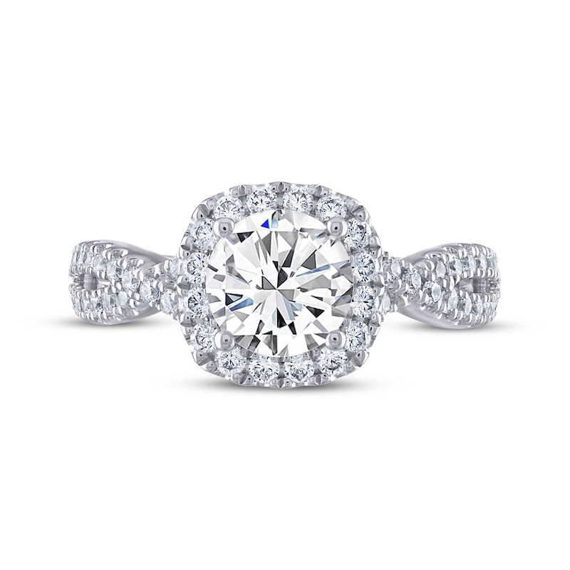 THE LEO Legacy Lab-Created Diamond Round-Cut Halo Engagement Ring 2 ct tw 14K White Gold