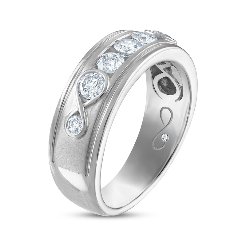 Main Image 2 of Every Moment Men's Diamond Wedding Band 1 ct tw 14K White Gold