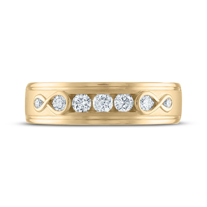 Main Image 3 of Every Moment Men's Diamond Wedding Band 1/2 ct tw 14K Yellow Gold