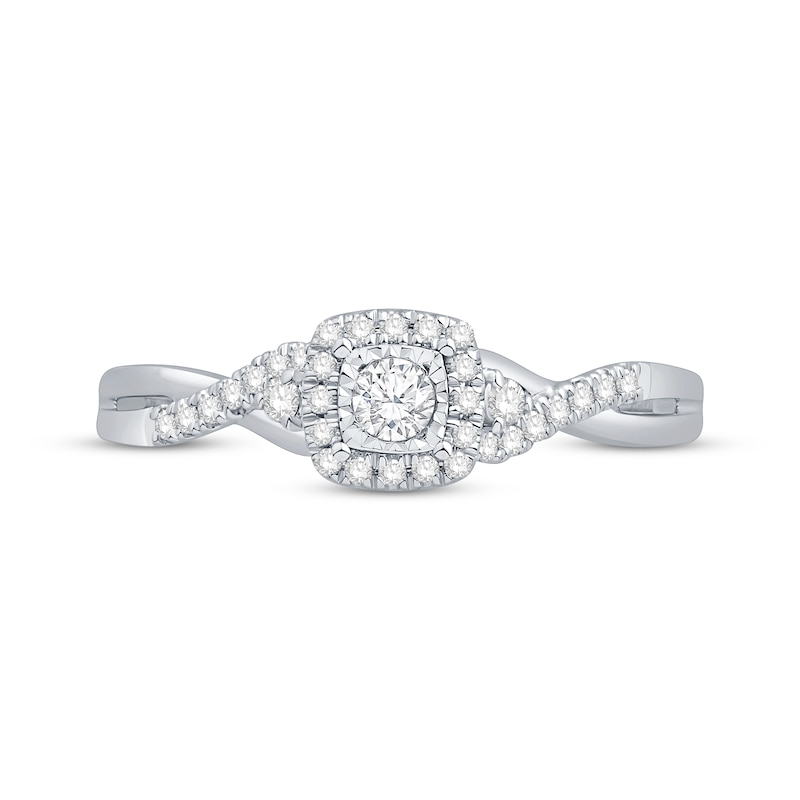 Main Image 3 of Now + Forever Diamond Halo Engagement Ring 1/4 ct tw 10K White Gold