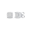 Thumbnail Image 1 of Princess-Cut Quad Stud Earrings 1/4 ct tw 10K White Gold