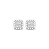 Thumbnail Image 2 of Princess-Cut Quad Stud Earrings 1/4 ct tw 10K White Gold