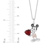 Thumbnail Image 2 of Disney Treasures 100 Years of Disney Mickey Mouse Garnet & Diamond Accent Necklace Sterling Silver & 10K Rose Gold 19”