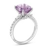 Thumbnail Image 1 of Monique Lhuillier Bliss Oval-Cut Light Amethyst & Diamond Engagement Ring 1/2 ct tw 14K White Gold