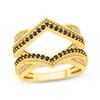 Thumbnail Image 1 of Black & White Diamond Chevron Enhancer Ring 1/2 ct tw 14K Yellow Gold