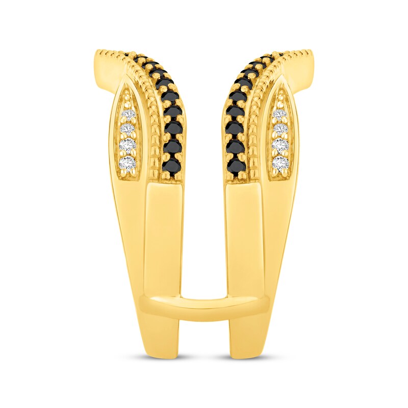 Main Image 2 of Black & White Diamond Chevron Enhancer Ring 1/2 ct tw 14K Yellow Gold