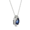 Thumbnail Image 2 of Pear-Shaped Blue Lab-Created Sapphire & White Lab-Created Sapphire Necklace Sterling Silver 18&quot;