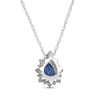 Thumbnail Image 3 of Pear-Shaped Blue Lab-Created Sapphire & White Lab-Created Sapphire Necklace Sterling Silver 18&quot;