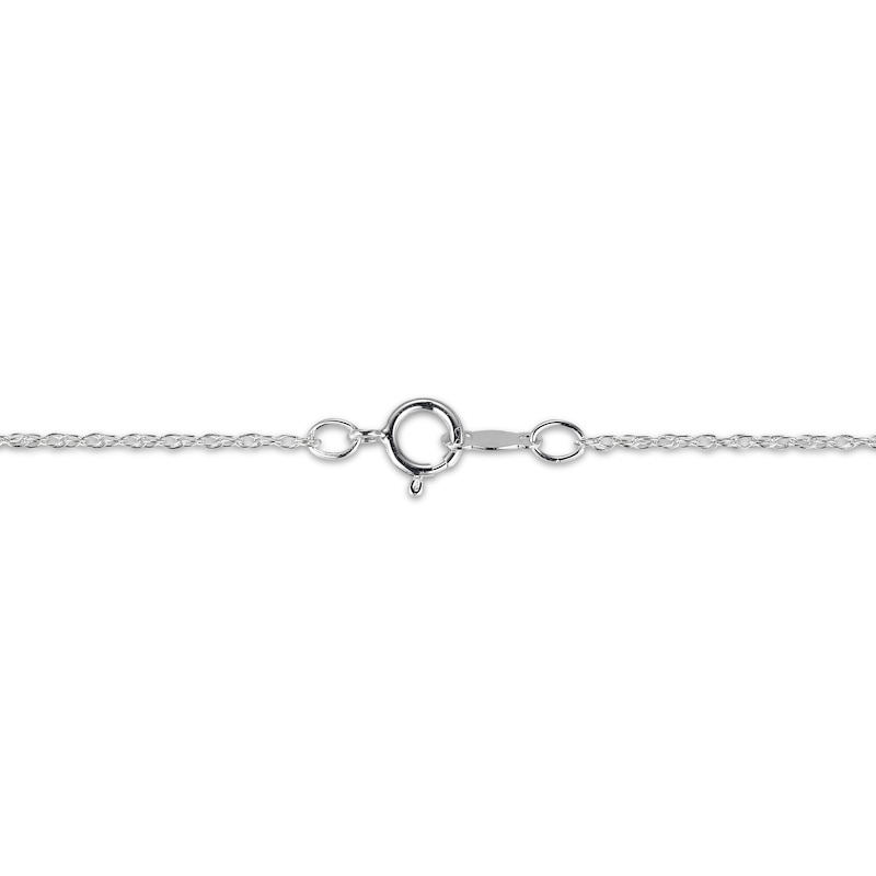 Main Image 4 of Pear-Shaped Blue Lab-Created Sapphire & White Lab-Created Sapphire Necklace Sterling Silver 18&quot;