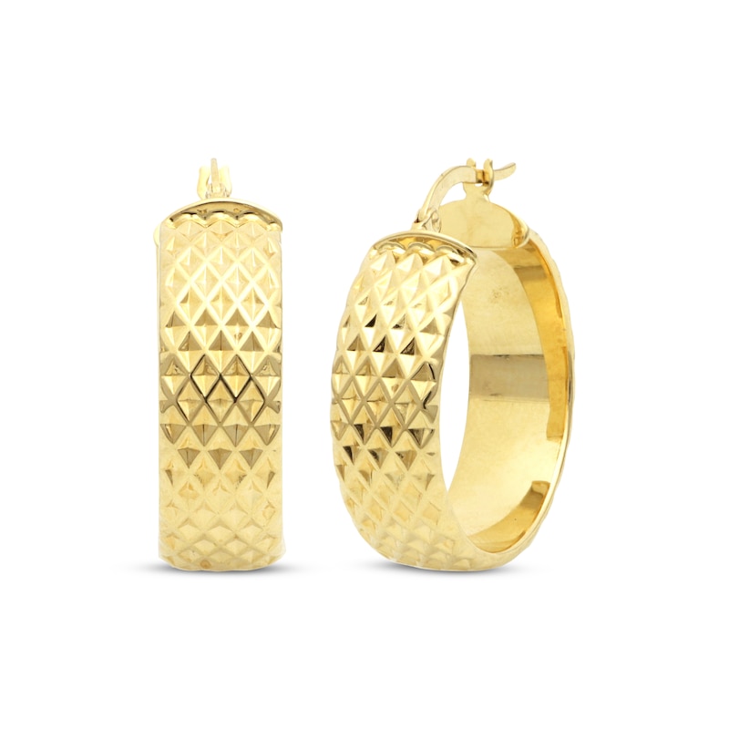 Italian Brilliance Diamond-Cut Hoop Earrings 14K Yellow Gold 20mm | Kay