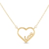 Thumbnail Image 1 of &quot;Love&quot; Heart Necklace 14K Yellow Gold 17&quot;