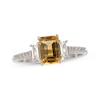 Thumbnail Image 1 of Emerald-Cut Citrine & White Lab-Created Sapphire Ring Sterling Silver