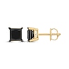 Thumbnail Image 0 of Princess-Cut Black Diamond Solitaire Stud Earrings 1 ct tw 10K Yellow Gold