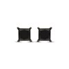 Thumbnail Image 2 of Princess-Cut Black Diamond Solitaire Stud Earrings 1 ct tw 10K Yellow Gold