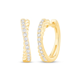 Yellow Gold and Diamond Hoops for Rent