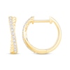 Thumbnail Image 2 of Diamond Rope Crossover Huggie Hoop Earrings 1/6 ct tw 10K Yellow Gold