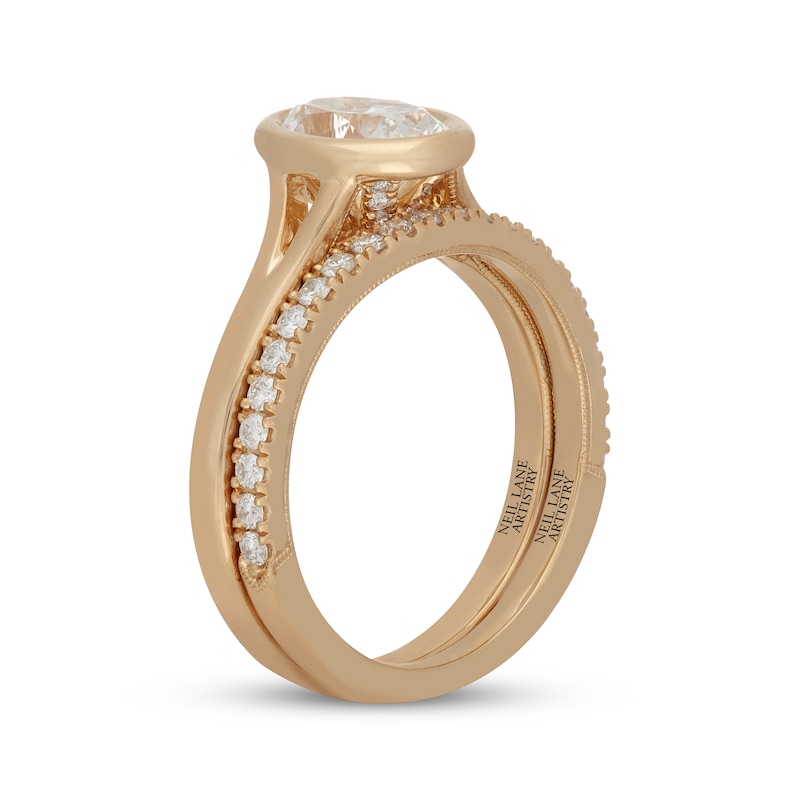 Main Image 2 of Neil Lane Artistry Oval-Cut Lab-Grown Diamond Bridal Set 1-1/4 ct tw 14K Yellow Gold