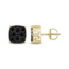 Thumbnail Image 1 of Men's Black Diamond Stud Earrings 1 ct tw 10K Yellow Gold