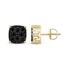 Thumbnail Image 0 of Men's Black Diamond Stud Earrings 1 ct tw 10K Yellow Gold