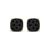 Thumbnail Image 2 of Men's Black Diamond Stud Earrings 1 ct tw 10K Yellow Gold