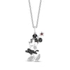 Thumbnail Image 0 of Disney Treasures Minnie Mouse Garnet & Diamond Necklace 1/6 ct tw Sterling Silver 19"